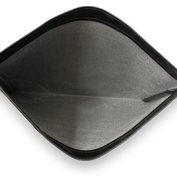 Document Bag Unisex Black Brown Faux Leather Hall Of Fame Bowl Organization Snap - Picture 6 of 8